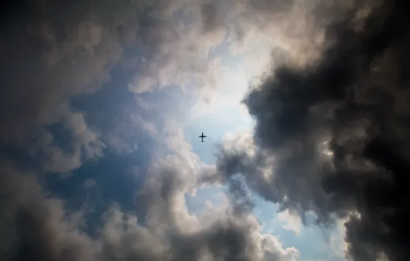 Picture the sky, clouds, the plane
