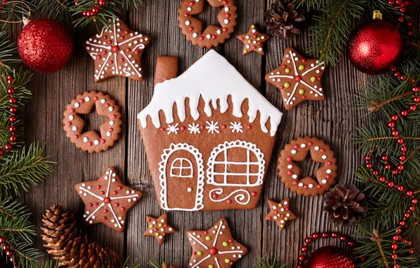 Picture New Year, cookies, Christmas, Christmas, cakes, sweet, Xmas, glaze, cookies, decoration, gingerbread, Merry