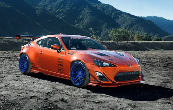 Picture Orange, Toyota, Mountain, Style, Tuning, Wheels, Rims, Widebody, FR-S, Scion, Spoilers