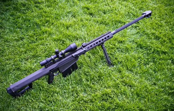 Picture grass, rifle, sniper, self-loading, heavy, Barrett M82