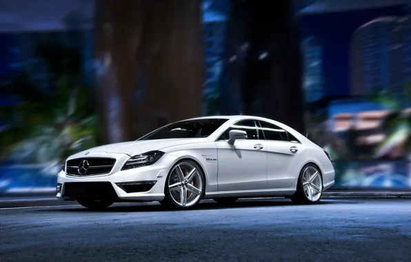 Picture white, tuning, wallpaper, Mercedes, autowalls, Mercedes Benz CLS, hd pictures