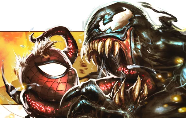 Picture Marvel Comics, Spider-Man, Venom, symbiote