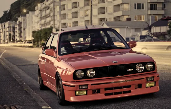 Picture street, BMW, BMW, red, red, E30