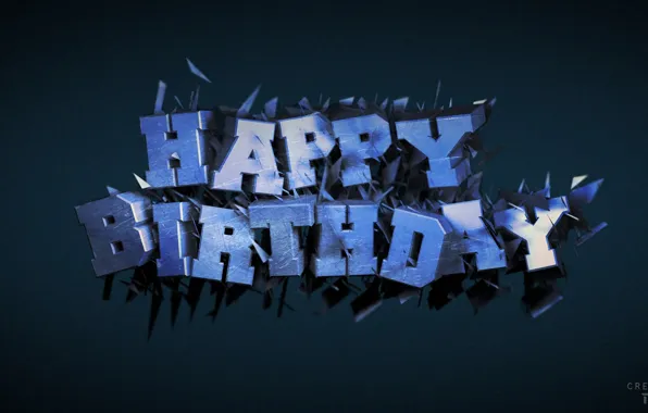 Picture text, birthday, cinema 4d, render, render, postcard, B-day, birth day