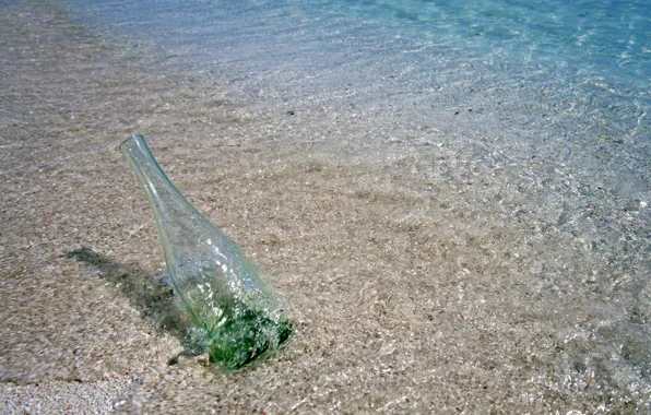 Picture sea, summer, nature, bottle