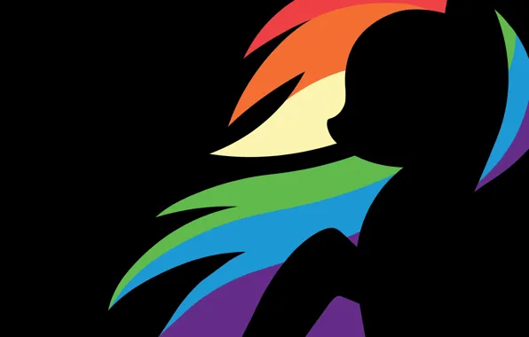 Picture kindness, silhouette, pony, My Little Pony, Rainbow Dash