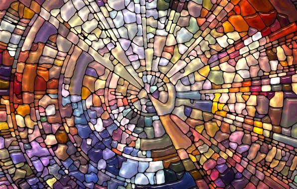 Picture mosaic, abstraction, pattern, stained glass, colorful