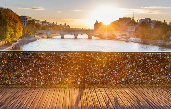Picture bridge, city, river, Paris, Paris, love, river, france, sun, cityscape, conciergerie, leve du soleil, pont …