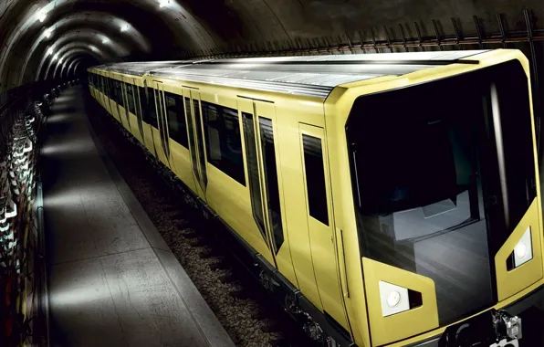 Picture train, the tunnel, Metro