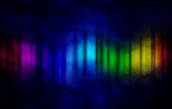 Picture color, clouds, rays, night, abstraction, lights, strip, rainbow, range, Rainbow, colorful, dark, Ghimpu, gimp