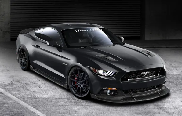 Picture Mustang, Ford, Front, Black, Hennessey, 2015, Hpe700