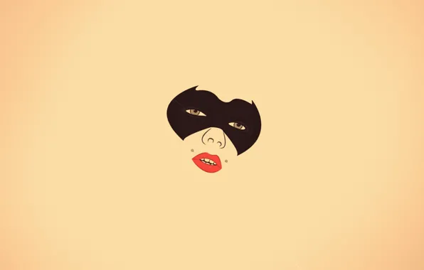 Picture look, girl, face, minimalism, piercing, mask, lips, vanilla, Batwoman, Batwoman
