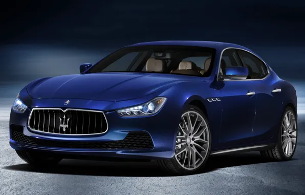 Picture blue, Maserati, Maserati, the front, Ghibli, Gib