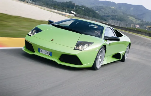 Picture road, speed, Lamborghini, supercar