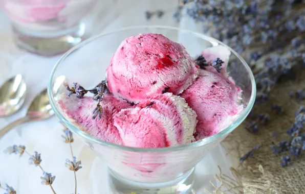 Picture balls, ice cream, dessert, lavender, treat