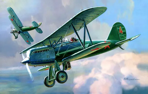 Picture the plane, fighter, Soviet, single, designer, I-3, polutoraplan, N. N. Polikarpov.