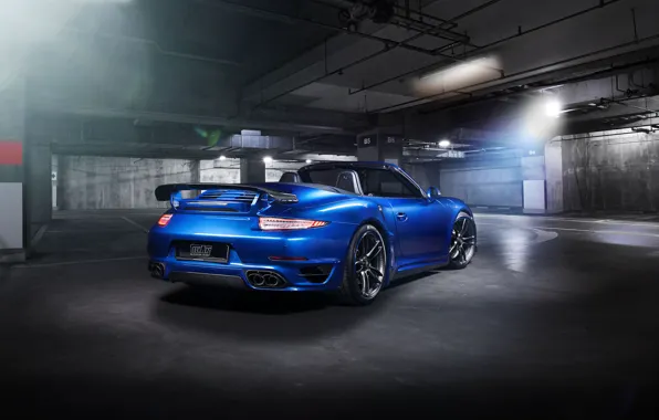 Picture blue, 911, Porsche, convertible, Porsche, Turbo, Cabriolet, turbo, TechArt