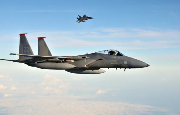 Picture the sky, clouds, flight, Japan, Kadena Air Base, U.S. Air Force, F-15C Eagles