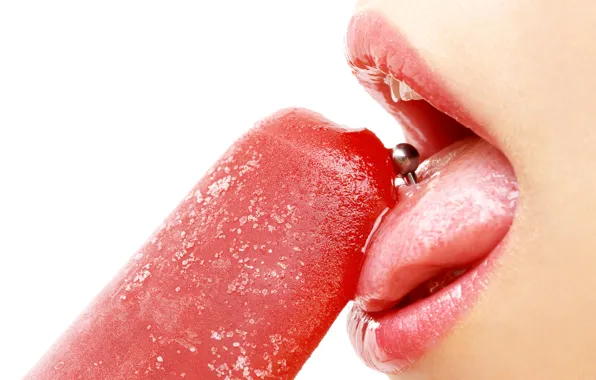 Picture lips, ice cream, tongue