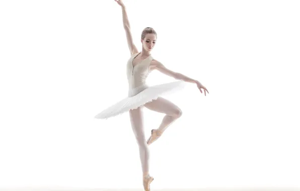 Picture girl, dance, white background, hairstyle, ballerina