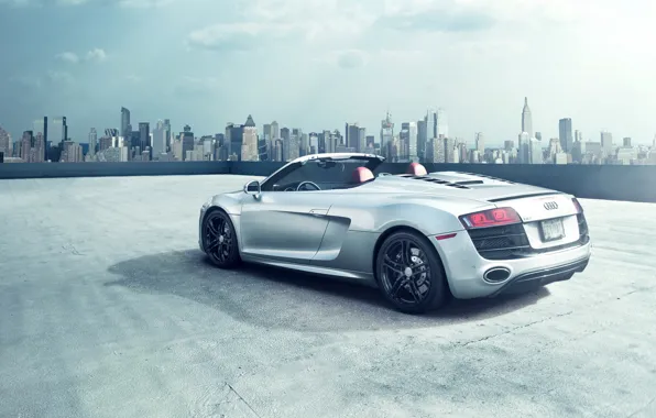 Picture car, the city, Audi, Roadster, audi r8, New York