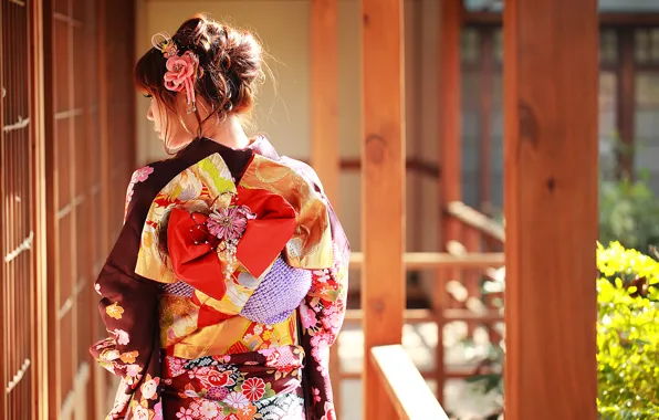 Picture summer, face, style, clothing, kimono, Asian