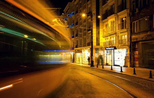 Picture night, movement, excerpt, Istanbul, Turkey, night, street, Istanbul, Turkey, movement