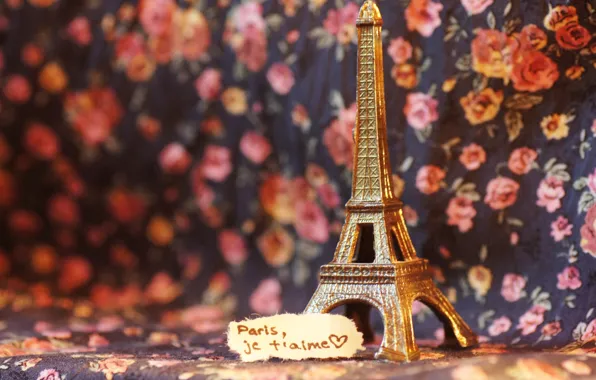 Picture text, the inscription, Eiffel tower, note, figurine, France, figure