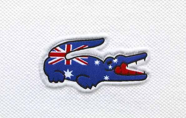 Picture crocodile, flag, Australia, Lacoste