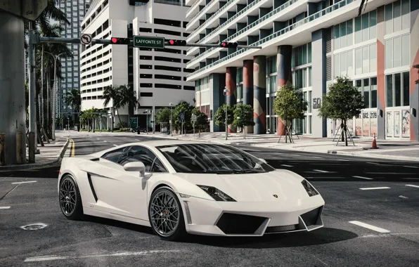 Picture Lamborghini, White, Lamborghini, Gallardo, Supercar, White, Supercar, LP550-4, Galardo