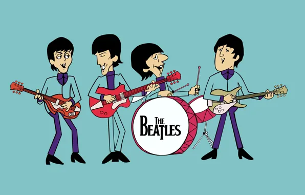 Picture guitar, drum, the Beatles, the Beatles, the beatles
