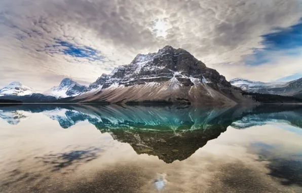 Picture clouds, reflection, Bow Lake