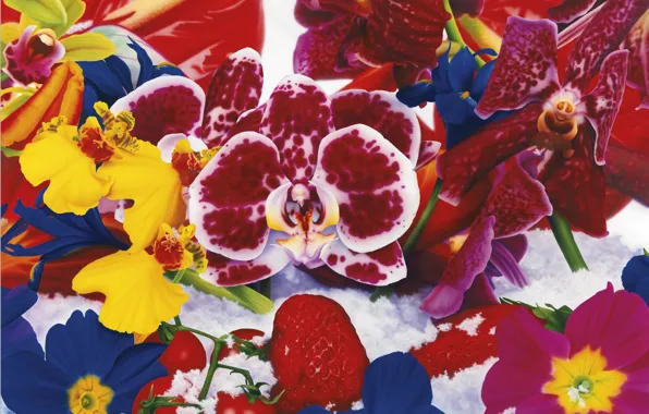 Picture flowers, painting, Marc Quinn