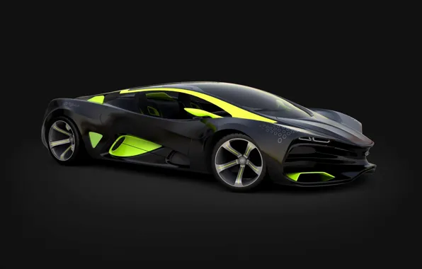 Picture Concept, Green, The concept, Lights, Car, Car, Lada, Green, Lights, Lada, 2014, Raven, Equal