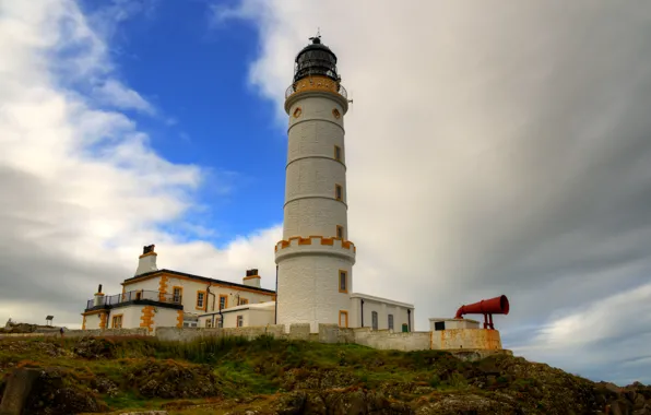 Picture sea, the sky, clouds, coast, lighthouse, Scotland, Corsewall Lighthouse