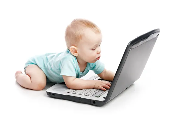 Picture child, Internet, laptop