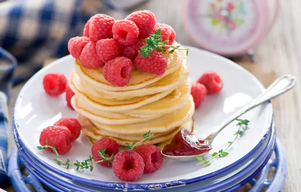 Picture raspberry, food, fruit, pancakes, dessert, food, fruits, dessert, pancakes, pancakes, raspberries