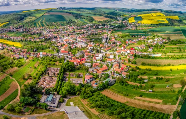 Picture field, home, Czech Republic, the view from the top, Zlinsky kraj, Borsice