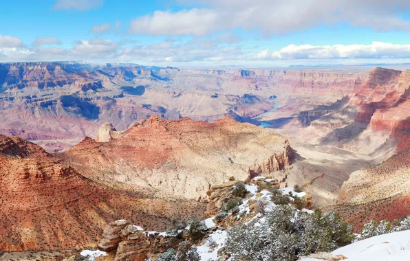 Picture Nature, Clouds, Mountains, Snow, Panorama, Park, USA, Landscape, Grand Canyon, National Park