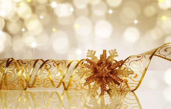 Picture lights, snowflake, gold ribbon