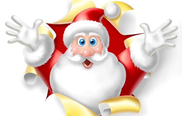 Picture new year, white background, Santa Claus, Santa Claus, 2015