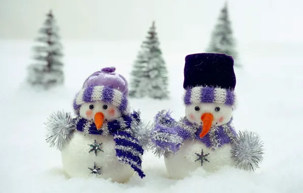 Picture snow, toy, tree, scarf, snowmen, children