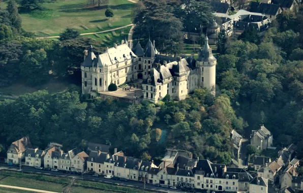 Picture the city, river, castle, France, Castle of Chaumont-sur-Loire
