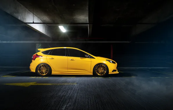 Picture Ford, focus, Parking, Focus, side, Ford, yellow