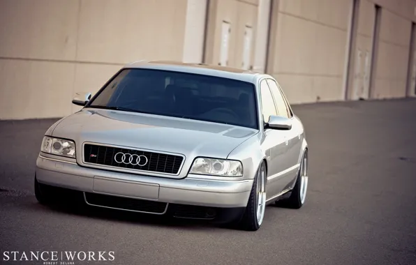 Picture Audi, Audi, grey, tuning, low, stance works