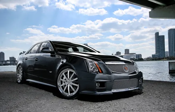 Picture black, cadillac, CTS-V1