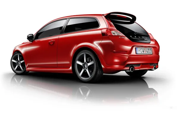 Picture red, Volvo, red, hatchback, tinted, R-Design, C30
