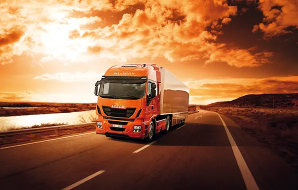 Picture movement, desert, track, 500, tractor, Iveco, Stralis, Hi-Way