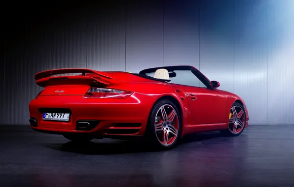 Picture 997, Porsche, Red, Car, Turbo, Sport, Cabrio, Rear