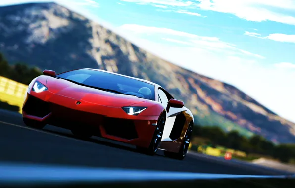 Picture red, Lamborghini Aventador, soprt car
